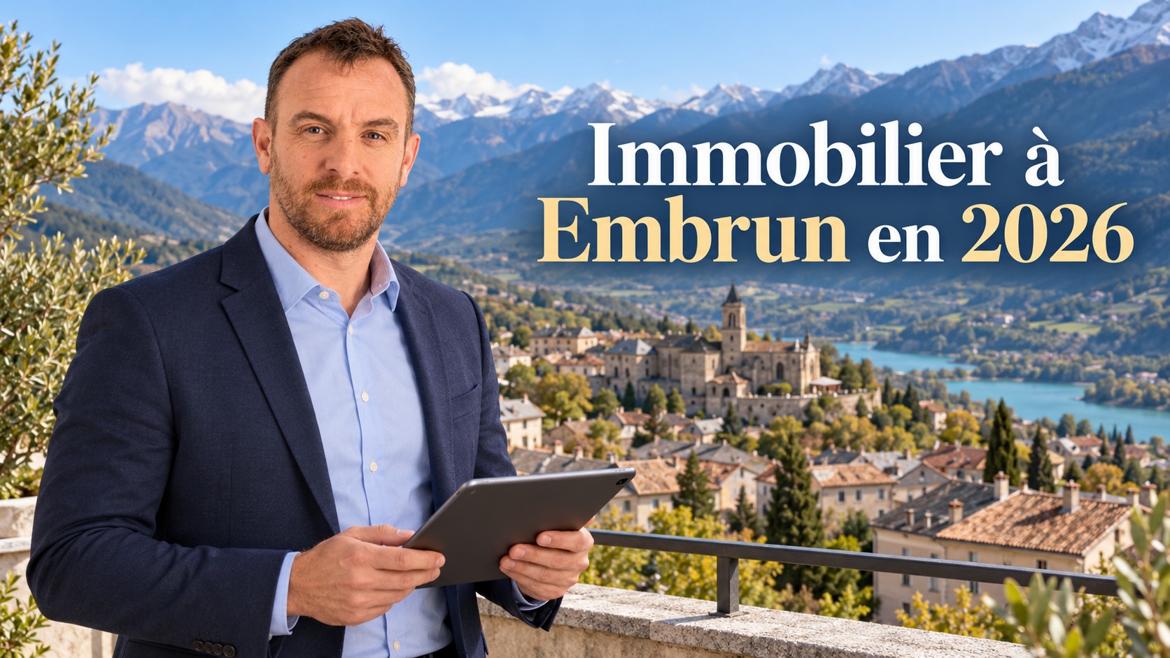 Guillaume Gauthey devant un panorama d'Embrun : le marché immobilier en 2026